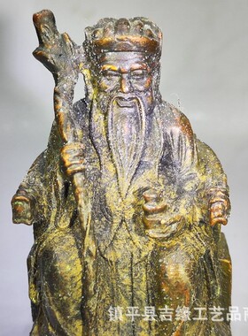 合金福德土地公像仿古摆件家居饰品客厅店铺摆设工艺品做旧工艺品