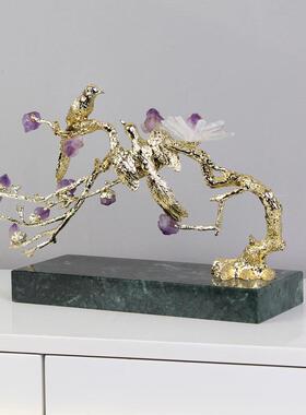 紫水晶发财摆奢客厅玄关件电视柜酒柜书柜招财工艺品装树KF-M509