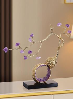 精银家居易达奢华中国紫水晶财富葫芦乔迁礼物客厅电视柜艺术陈设