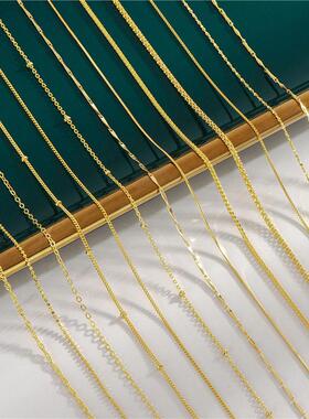 925 Sterling Silver Chain Necklaces 18K Gold Plated Necklace