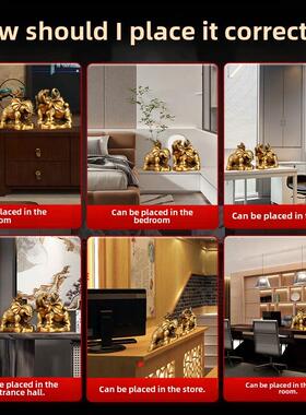 铜大象摆件一对家居玄关客厅酒柜店铺书架乔迁结婚礼物工艺装饰品