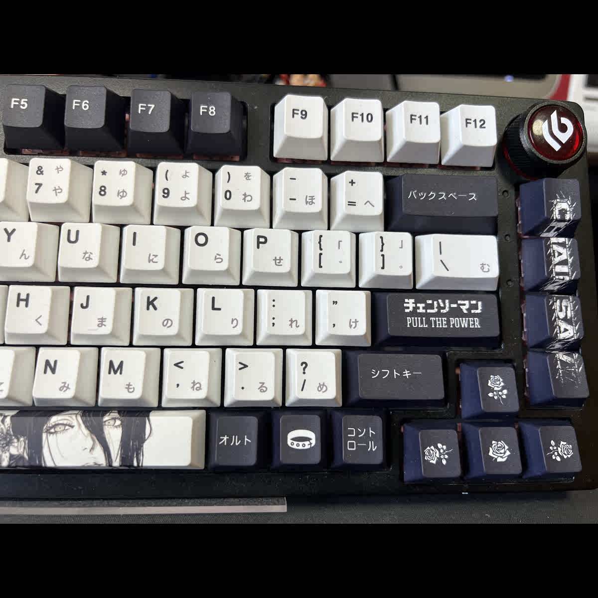玫瑰蕾塞键帽黑白经典配色PBT材质五面热升华WOOTING60/68/75/87 - 图3