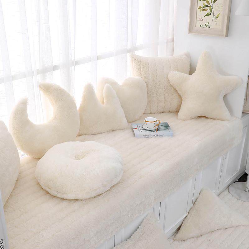 Korean plush bay window mat, window sill mat, children's room decoration, non-slip floor-to-ceiling window mat, balcony mat, universal for all seasons