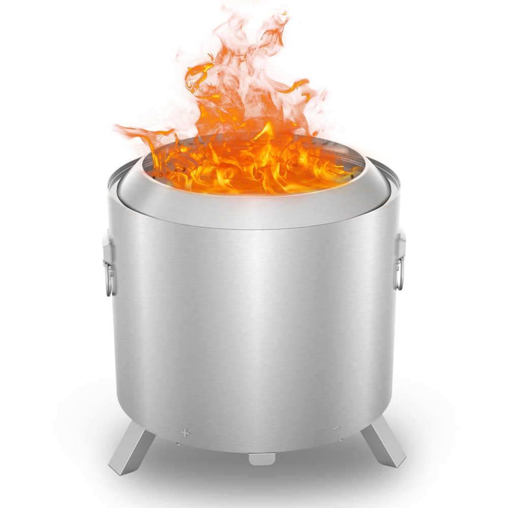 新款无烟柴火炉户外野营篝火炉不锈钢一体火炉庭院无烟烧烤炉 - 图2