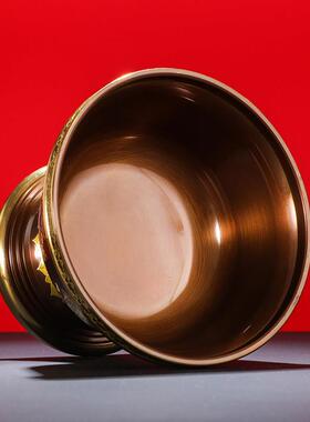 黄铜供水碗藏传密宗佛前净水杯圣水杯西藏式八吉祥雕花供佛供水杯