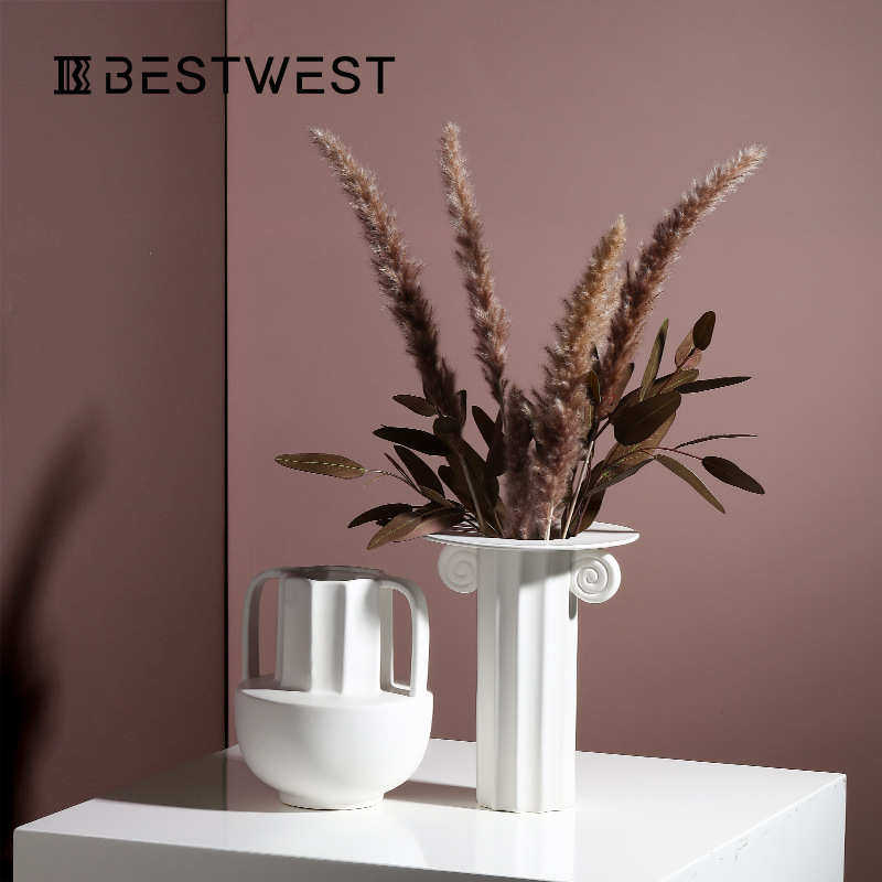 Best west 北欧ins风高档陶瓷罗马柱花瓶摆件 样板间软装家居饰品,淘宝优惠券,粉丝福利购,淘宝优惠卷