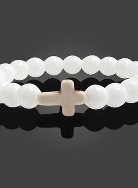 Natural Stone Bracelets Cross Men Women Chain Jewelry Gifts