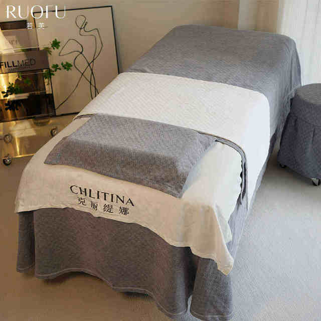 New simple beauty bed cover four-piece set high-end anti-wrinkle beauty salon special bed sheets for four seasons universal custom LOGO