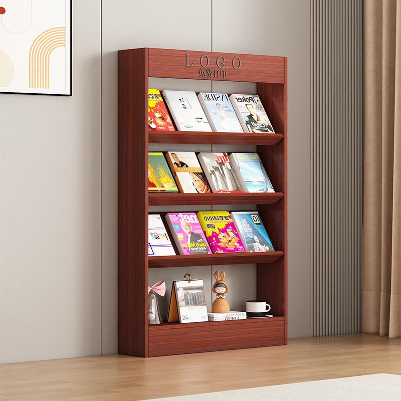 木质杂志架办公展示架报刊架宣传单页折页资料收纳书架落地书架子 - 图3