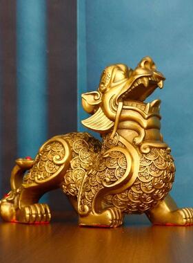 纯铜貔貅摆件铜貔貅一对转运镇宅皮丘招财聚财家居办公室店铺开业
