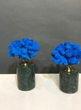 现代简约蓝色珊瑚饰摆件软装客厅书柜子茶几桌面陈列轻奢软装饰品