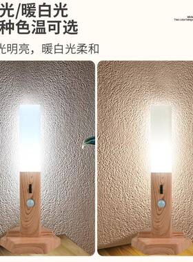 led创意北欧多功能usb人体感应夜灯护眼照明应急灯三合一壁灯磁吸