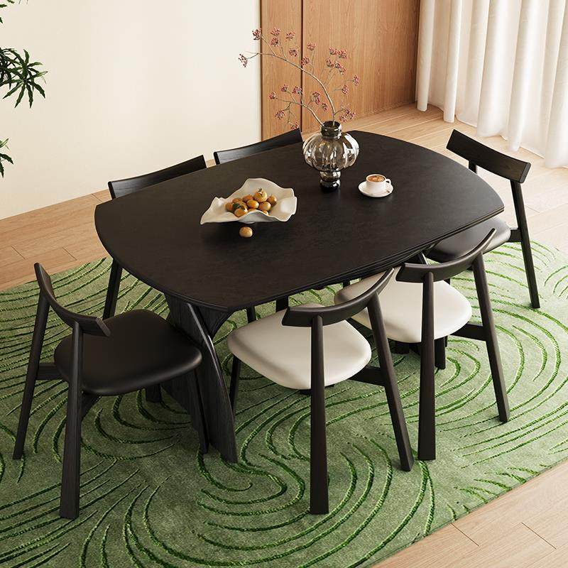 美式复古实木折叠餐桌2025新款伸缩可变圆桌家用小户型中古风黑色,淘宝优惠券,粉丝福利购,淘宝优惠卷