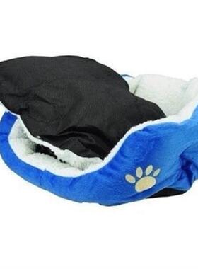 Blue Warm Indoor Soft Fleece Puppy Pets Dog Cat Bed House