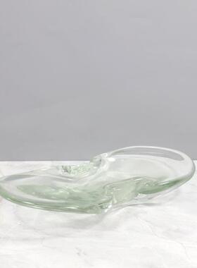 北欧创意高级感椭圆形琉璃果盘装饰托盘摆件客厅电视柜家居装饰品