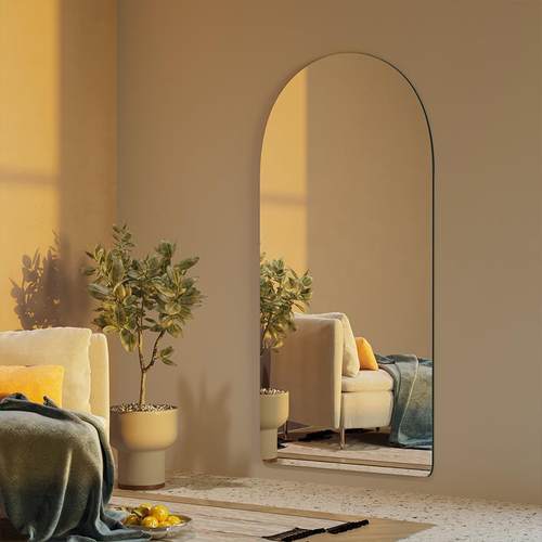 无框粘穿衣全身壁挂镜子贴打墙自挂镜墙上免孔粘贴拱形试衣J-G/YD - 图0