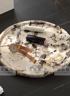大薰理感石香托盘浴室化VES妆室洗漱台样板房盘高级首饰收纳置物