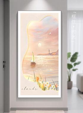 奶油风玄关装饰画2025新款网红高级感沙发背景墙挂画餐厅组合壁画