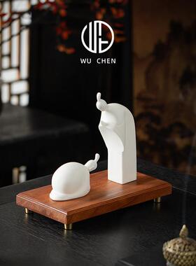 白瓷授业解惑家居桌面摆件禅意教师节毕业送老师陶瓷纪念谢师礼品