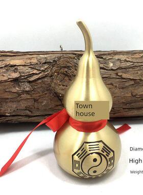 铜葫芦挂件纯铜大小号开盖空心葫芦挂饰客厅办公桌八卦铜葫芦摆件