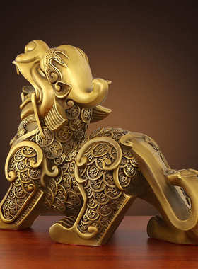 纯铜貔貅摆件皮丘商店铺开业办公室客厅书房家居礼品公母一对