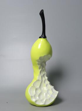 现代意式极简绿色美人梨子摆件样板房茶室书房桌面家居装饰品摆件