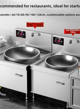 商用电磁炉大型锅炉15-30Kw厨房大煎炉8000W凹形大功率电磁炉20kg