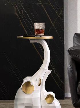 大象落地摆件客厅大型号装饰品移动茶几电视柜边几中式象托盘收纳