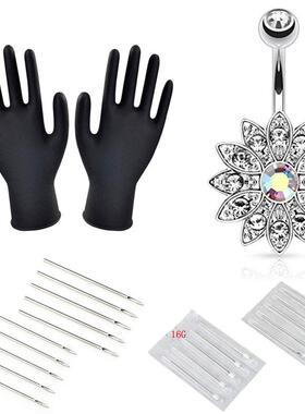 Body Piercing Kit With Needle Pack Nose Septum Belly Button