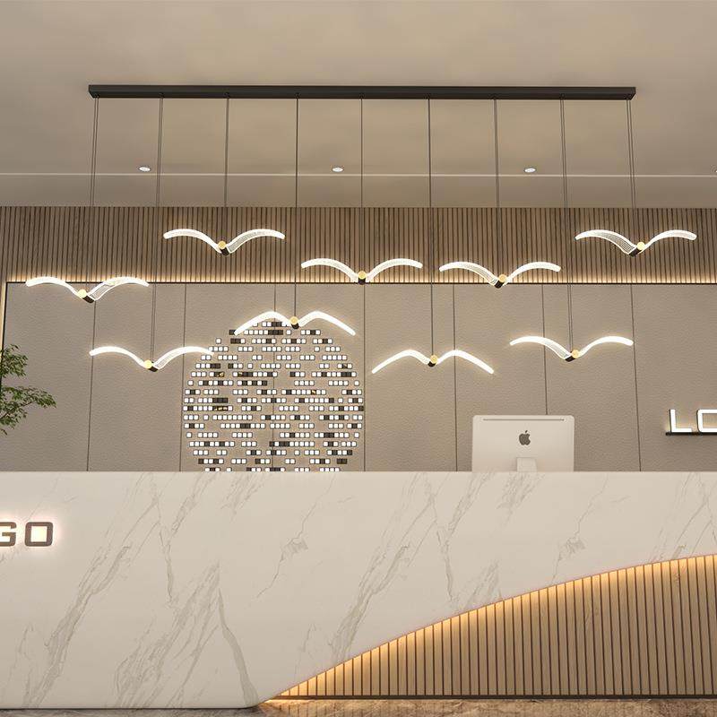LED现代简约前台吊灯长条海鸥家用餐厅灯办公室吧台创意个性吊灯,淘宝优惠券,粉丝福利购,淘宝优惠卷