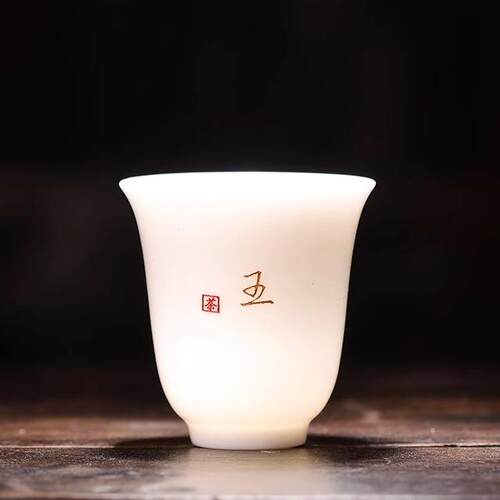 羊脂玉瓷白瓷私人订制百家姓个人专用功夫茶杯主人杯家用刻字logo - 图3