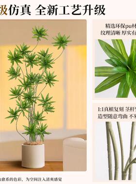 北欧ins风落地彷生绿植彷真植物盆栽百合竹室内客厅假树装饰摆饰