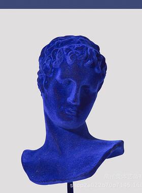 松欧式ZRMLS约时尚艺术家装件树脂玄关仿石膏植简绒马摆拉少年雕