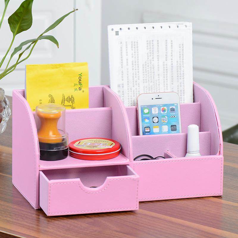 多功能办公桌面收纳盒 办公用品杂物整理座 皮革储物盒,淘宝优惠券,粉丝福利购,淘宝优惠卷