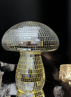 MushroomDiscoBall反光镜面玻璃蘑菇灯发光迪斯科球床头灯