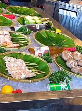 仿真荷叶摆盘烧烤冰台装饰塑料叶子假荷叶垫莲花叶水果芭蕉叶绿色