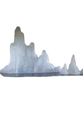 装饰装置摆件大型墙酒店透明假山雕塑摆件水幕艺术树脂假山大堂