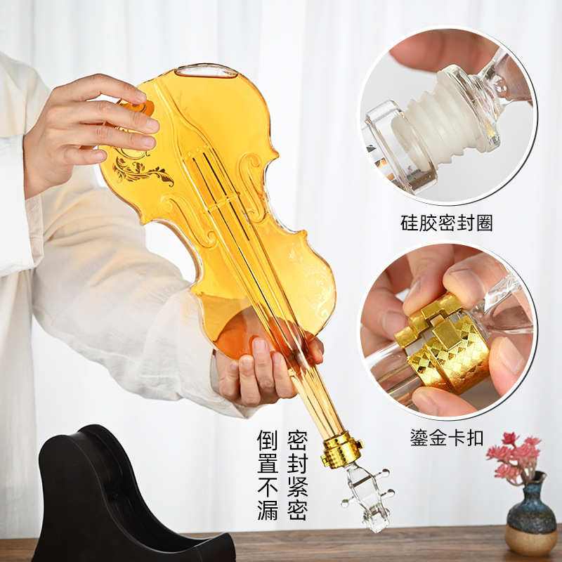 Supply of 1000ml violin glass craft wine bottle white wine bottle decanter craft glass wine bottle bubble wine bottle