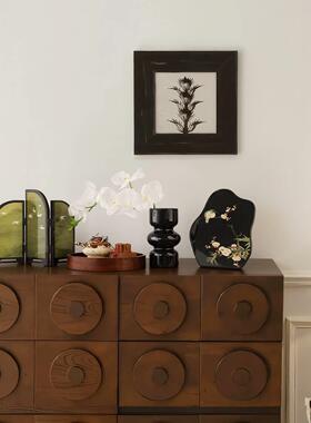 中古风客厅玄关钥匙收纳斗柜餐边柜摆件装饰画高级感乔迁新居礼物