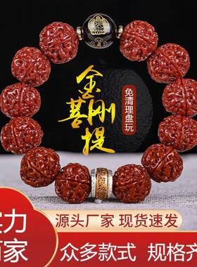 【普陀山】价尼泊尔机刷大金刚菩提手串十二生肖玉化红肉原籽男女