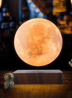 磁悬浮旋转月球灯小夜灯星球灯卧室床头台充电灯创意摆件生日礼物