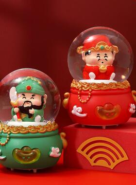 卡通小号水球光小晶夜灯居桌面装饰O0513摆件发儿童生日礼物新年