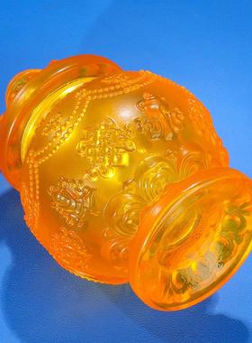 龙王八吉祥琉璃摩尼宝瓶供瓶密宗财神供具民族品莲花宝瓶藏式摆件