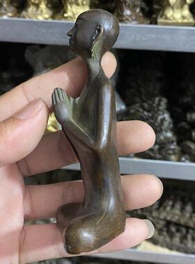 仿古杂项收藏净思打坐和尚茶宠摆件复古佛像装饰佛像摆件