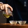 High-end fish glass bubble cup, portable travel tea set, one pot, two tall cups, quick cup, temperature-resistant tea cup, Kung Fu tea set