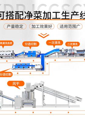 果蔬加工设备连续式脱水流水线适用于蔬菜水果等物料脱水甩干