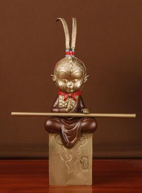 铜孙悟空齐天大圣斗战胜佛之悟铜彩绘静思摆件厂家