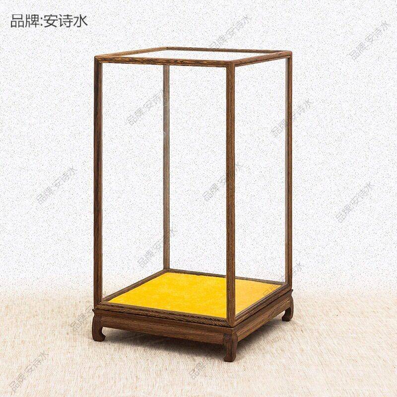 Wing wood BJtXcx8H red chicken wood glass cover ornaments transparent play antique Guanyin Buddha statue Ming dust cover display cage