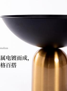 轻奢极新中式金属盘简盘桌面摆设果客厅茶托几样板间售YB-QS024楼