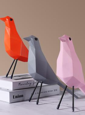 北欧风ins个性小鸟创意摆件客厅摆设办公室家居树脂工艺装饰品